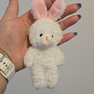 (Bundle Only) Fluffy White and Pink Bunny Plush Charm